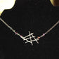 Gothic Geometric Sterling Silver Necklace with Garnet Triangle Stone Beads