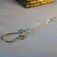 Geometric Sterling Silver Necklace with Apatite Accent Beads and Peridot Stones