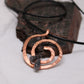 Large Hammered Copper Pendant with Iolite Stones
