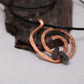 Large Hammered Copper Pendant with Iolite Stones