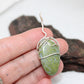 Tumbled Green Stone Pendant Set in Sterling Silver