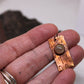 Hammered Stamped Angel Number Copper Pendant with Rutile Quartz Stone Setting