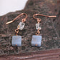 Angelite and Aquamarine Copper Wire Wrap Earrings