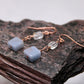 Angelite and Aquamarine Copper Wire Wrap Earrings