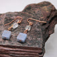 Angelite and Aquamarine Copper Wire Wrap Earrings