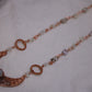 Crescent Moonstone Necklace with Aquamarine bead chain