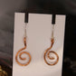 Hammered and Stamped Copper Geometric Spiral Earrings