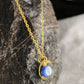 Crescent Moon and Blue Stone Gold Brass Necklace