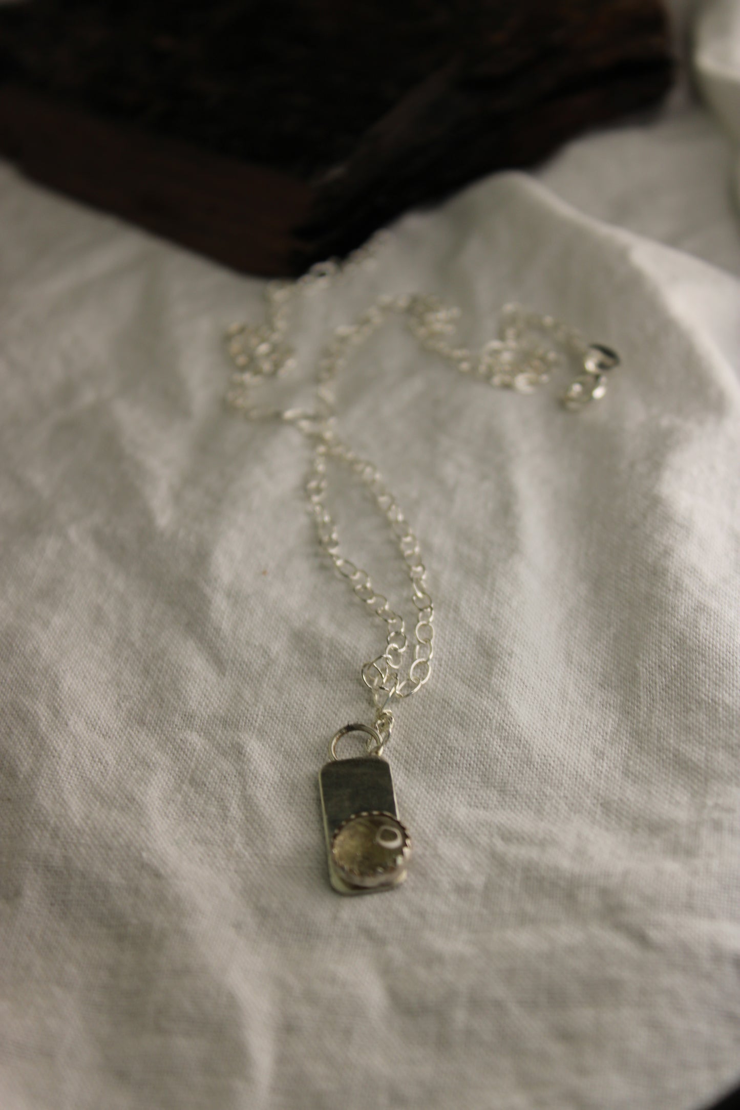 Delicate Sterling Silver Labradorite Geometric Necklace