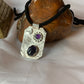 Sterling Silver Geometric Pendant Necklace Amethyst and Iolite