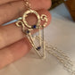 Hammered Stamped Geometric Sterling Silver Necklace with Lapis Lazuli