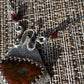 Huge Hammered Sterling Silver Necklace Jasper Handmade Tribal Geometric Spiral design