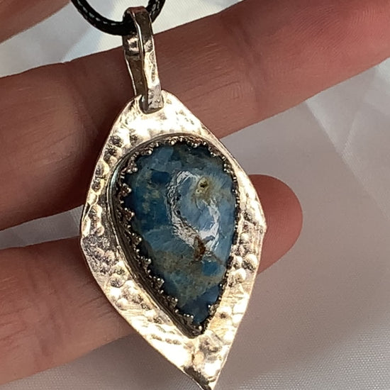 Blue Apatite gemstone, renowned for its deep blue hues and its connection to inspiration and clarity.