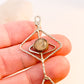 Rutilated Golden Thread Quartz Sterling Silver Viking Rune Pendant Necklace