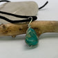 Authentic Mexican Turquoise Minimalist Pendant. Sterling silver wire. Simple boho design.