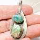 Large Oxidized Mexican Turquoise Nugget Sterling Silver Pendant