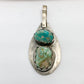 Large Oxidized Mexican Turquoise Nugget Sterling Silver Pendant