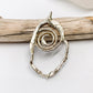 Fused Abstract Sterling Silver Spiral Pendant