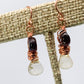 Lemon Quartz and Garnet Copper Earrings. French wired. Pierced.