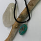 Mexican Turquoise Minimalist Pendant. Sterling silver wire. Handmade. Colorado USA
