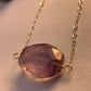 Large Amethyst Stone Sterling Silver Necklace