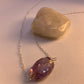 LargeHuge Faceted Polished Amethyst Minimalist Simple Stone Sterling Silver Necklace