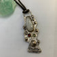 Large Abstract Geometric Garnet Peridot and Moonstone Sterling Silver Pendant
