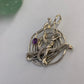 Spiral Abstract Amethyst Sterling Silver Pendant