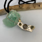 Sterling Silver Rutile Quartz and Green Tourmaline Pendant Necklace