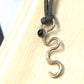 Geometric Spiral Snake Design Sterling Silver Minimalist Pendant Green Tourmaline Accent Stone