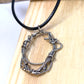 Fused Sterling Silver Necklace Circle Spiral Geometric Design